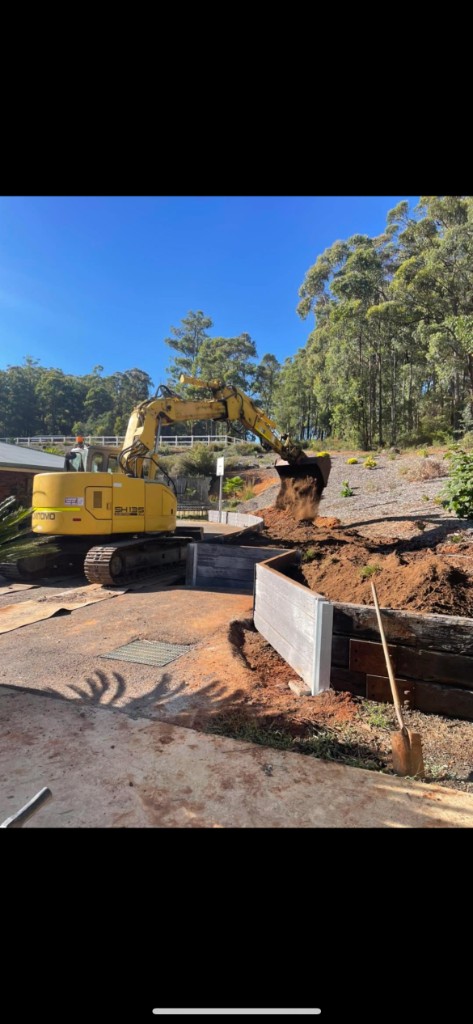 Timber retaining wall construction