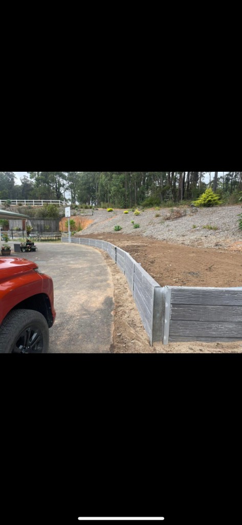 Retaining wall and ground prep